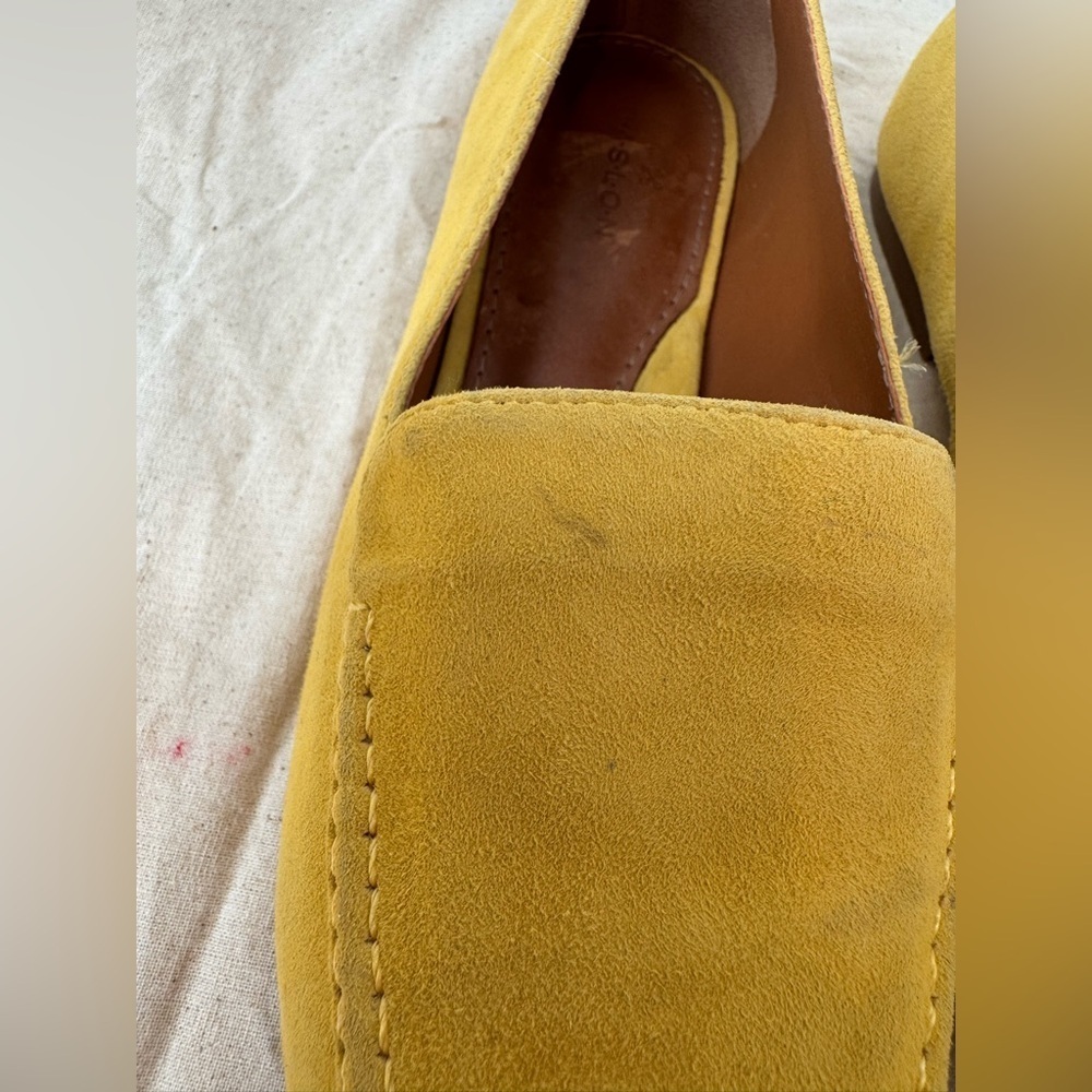 Caslon Women Yellow Leather Suede Loafers Size 8.5 - Picture 4 of 6